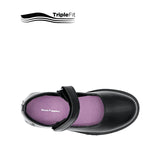 Lily Mary Jane Plain Toe Girl's Shoes - Black Leather