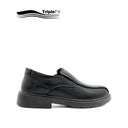 Mylo Slip On Bike Toe Boy's Shoes - Black Leather