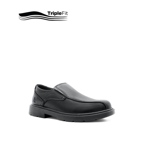 Mylo Slip On Bike Toe Boy's Shoes - Black Leather