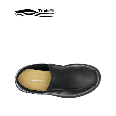 Mylo Slip On Bike Toe Boy's Shoes - Black Leather