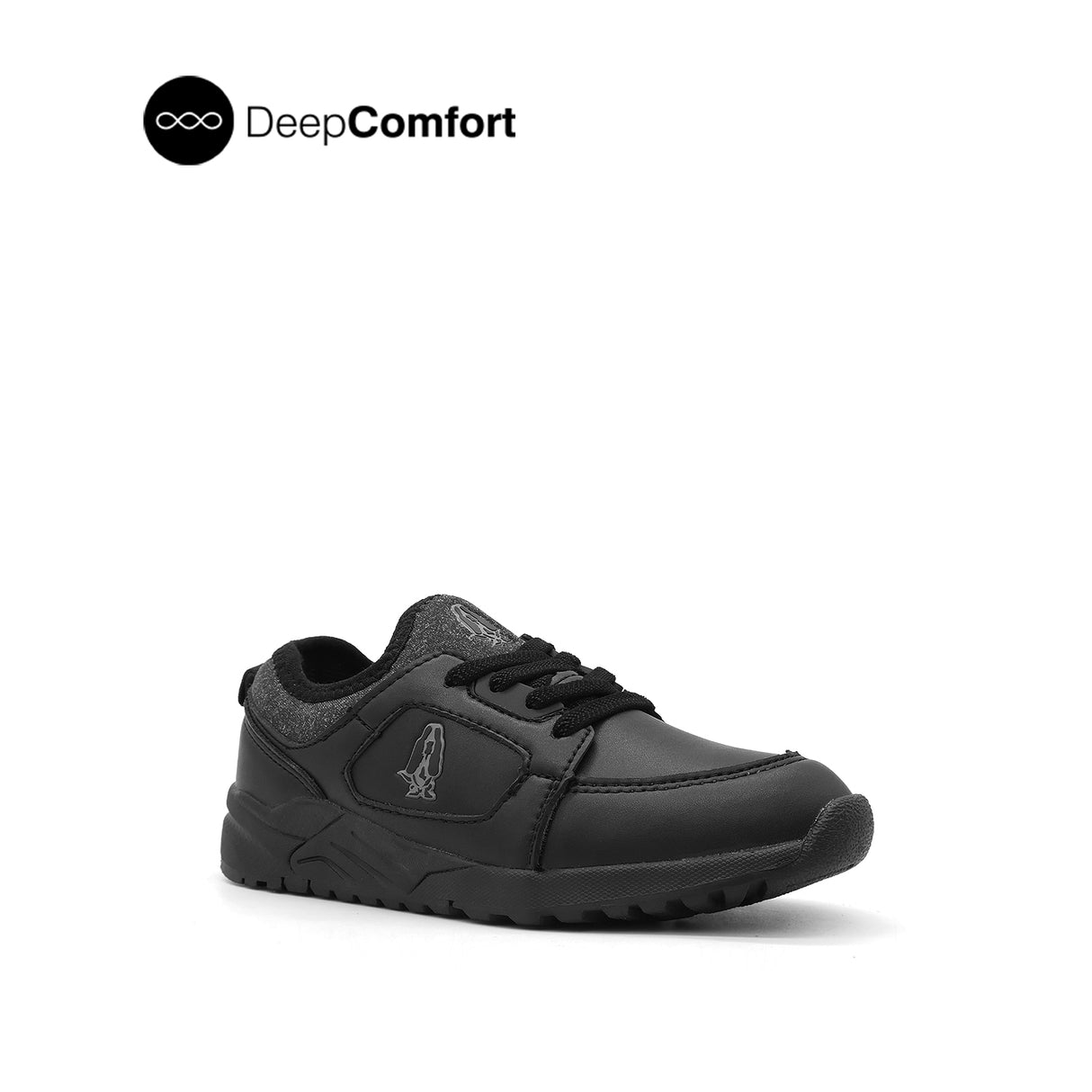 James Slip On Boy's Shoes - Black Leather
