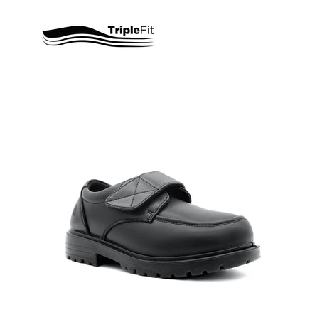 Peter Velcro Boy's Shoes - Black Leather