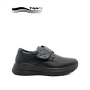 Liam Velcro Boy's Shoes - Black Leather