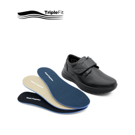 Liam Velcro Boy's Shoes - Black Leather