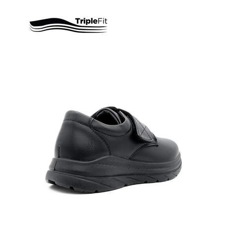 Liam Velcro Boy's Shoes - Black Leather