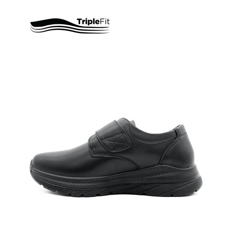 Liam Velcro Boy's Shoes - Black Leather