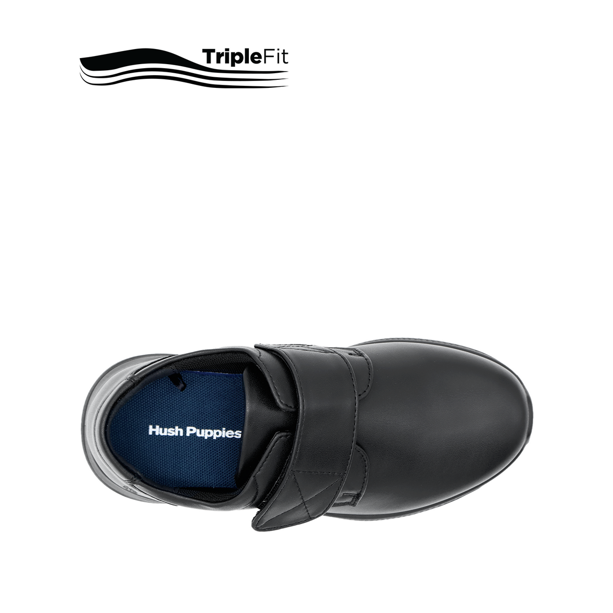 Liam Velcro Boy's Shoes - Black Leather
