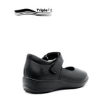 Charlotte Velcro Girl's Shoes - Black Leather