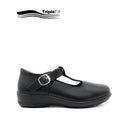 Charlotte T-Bar Girl's Shoes - Black Leather