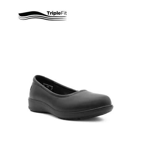 Charlotte Slip On Girl's Shoes - Black Leather