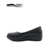 Charlotte Slip On Girl's Shoes - Black Leather