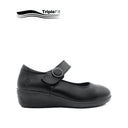 Sarah Strap Girl's Shoes - Black Leather