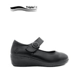 Sarah Strap Girl's Shoes - Black Leather