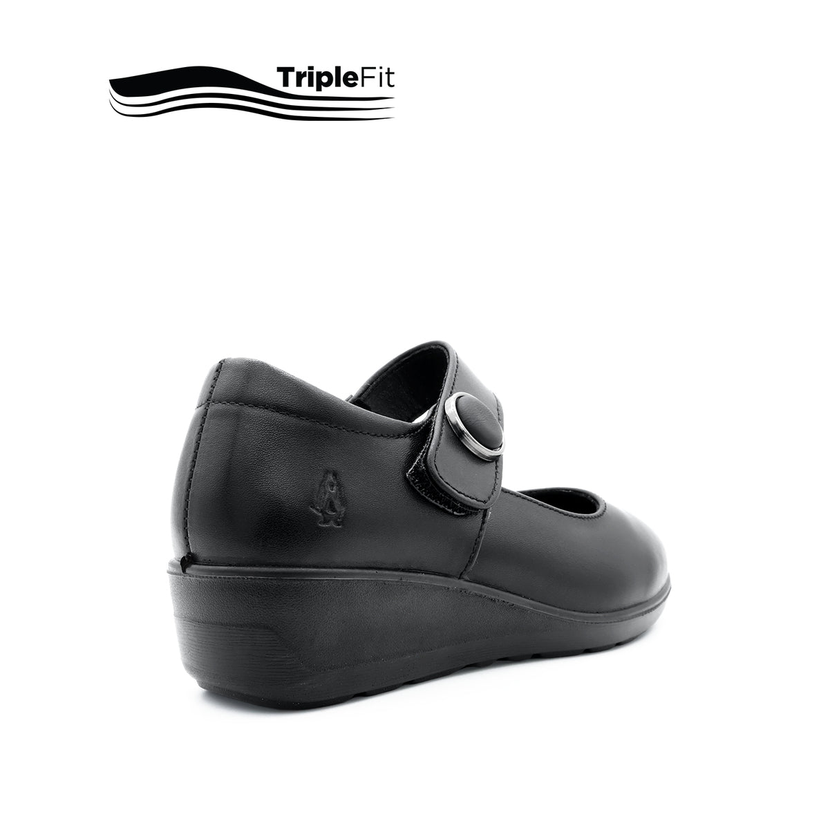 Sarah Strap Girl's Shoes - Black Leather