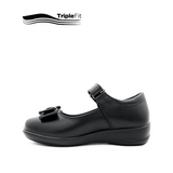 Sarah Strap Girl's Shoes - Black Leather