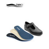 Sarah T-Bar Girl's Shoes - Black Leather