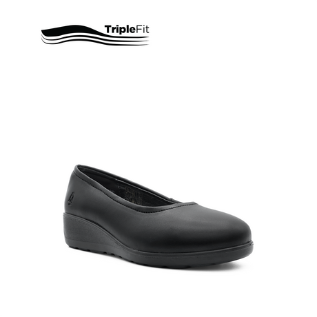 Sarah Slip On Girl's Shoes - Black Leather