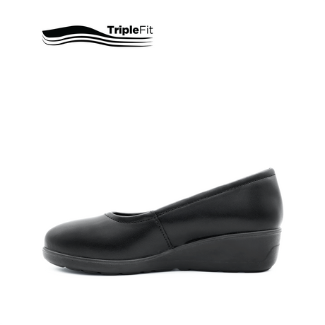 Sarah Slip On Girl's Shoes - Black Leather