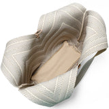 Autumn Knit Tote Women's Bag - Beige Multi