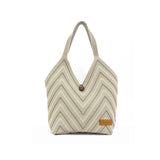 Autumn Knit Tote Women's Bag - Beige Multi