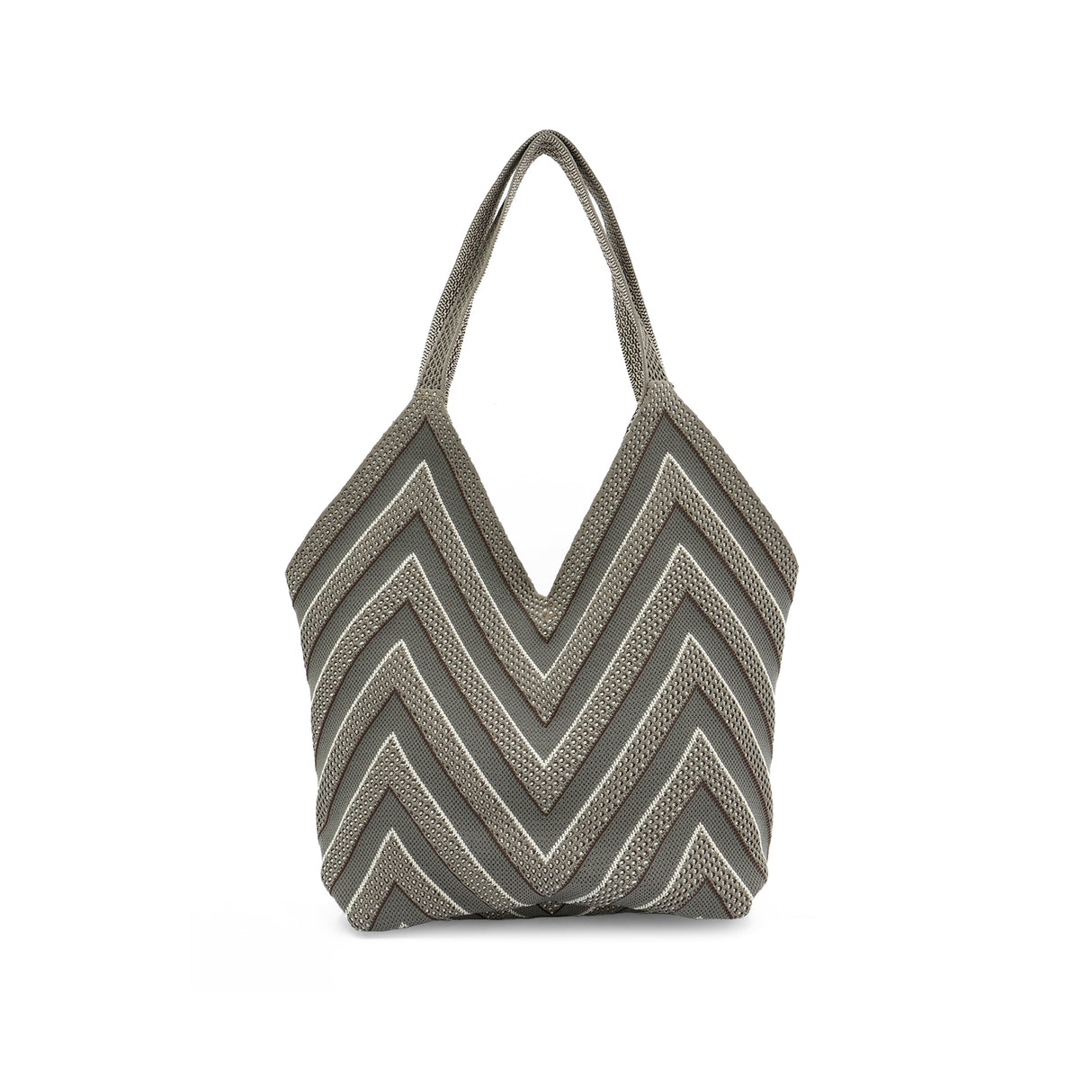 Autumn Knit Tote Women's Bag - Taupe Multi