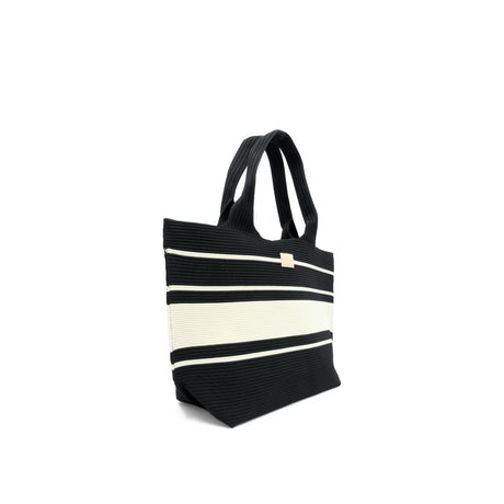 Claudia Knit Tote Women's Bag - Black/Beige
