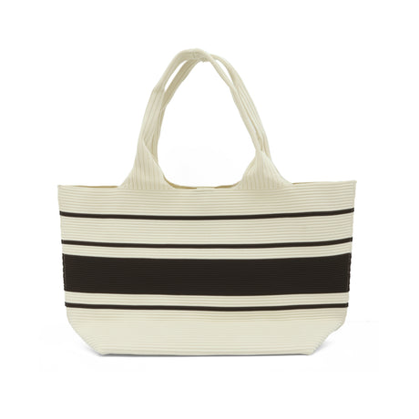 Claudia Knit Tote Women's Bag - Beige/Dark Brown