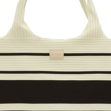 Claudia Knit Tote Women's Bag - Beige/Dark Brown
