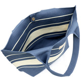 Claudia Knit Tote Women's Bag - Navy/Beige