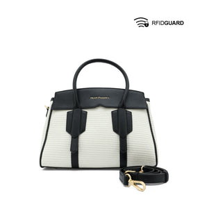 Chiara Satchel Women's Bag - Cream/Black Hush Puppies Philippines