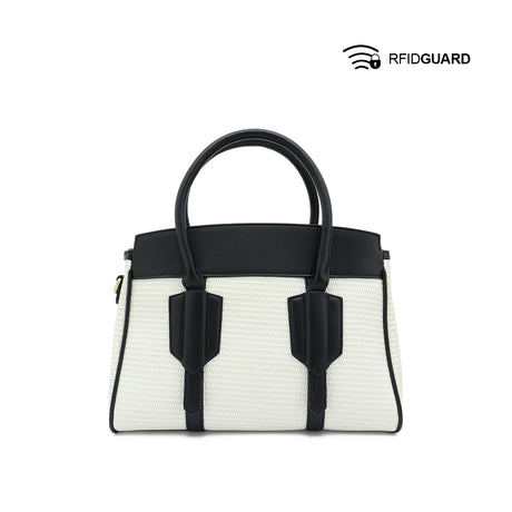 Chiara Satchel Women's Bag - Cream/Black Hush Puppies Philippines