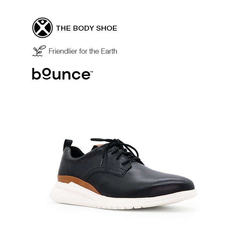 Advance LaceUp Men's Shoes - Black Leather/White OS