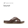 Merritt Cross Slide Men's Sandals - Dark Brown Leather