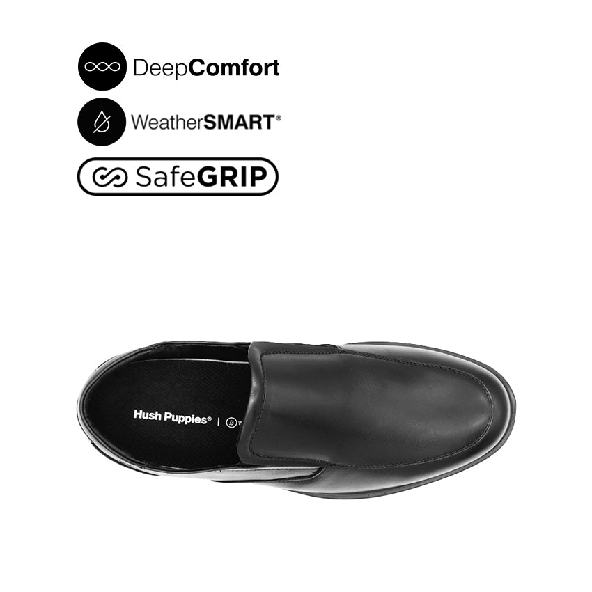 Milan Slip On AT Men's Shoes - Black Leather WP