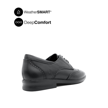 Pierre Lace Up Wing Tip Men's Shoes- Black Leather Waterproof