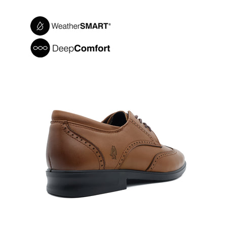 Pierre Lace Up Wing Tip Men's Shoes- Tan Leather Waterproof