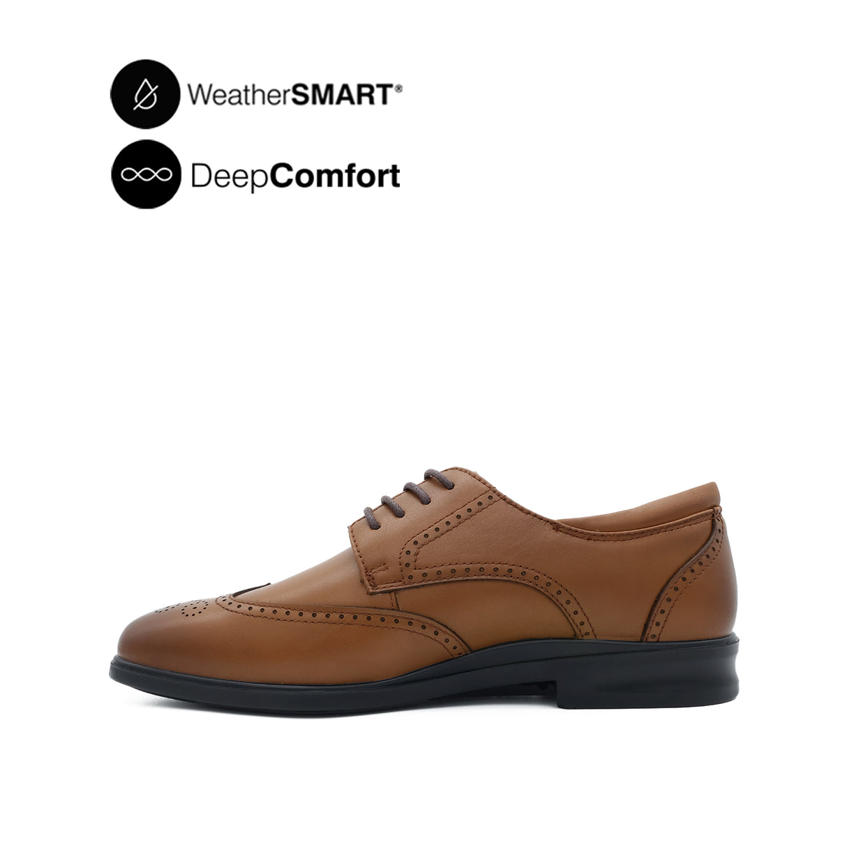 Pierre Lace Up Wing Tip Men's Shoes- Tan Leather Waterproof