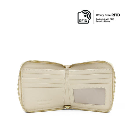 Cynthia Short Zip Women's Wallet - Beige