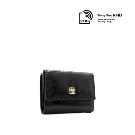 Cassandra Tri-Fold Women's Wallet - Black