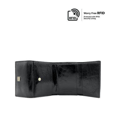Cassandra Tri-Fold Women's Wallet - Black