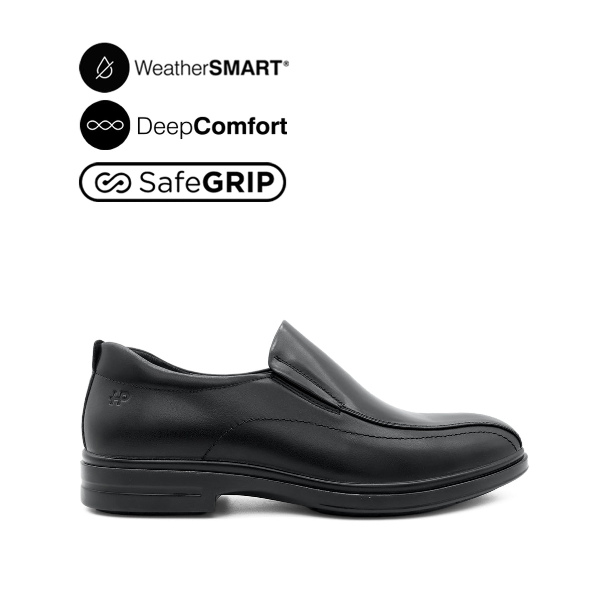 Owen Slip On BT Men's Shoes - Black Leather WP