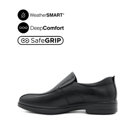 Owen Slip On BT Men's Shoes - Black Leather WP