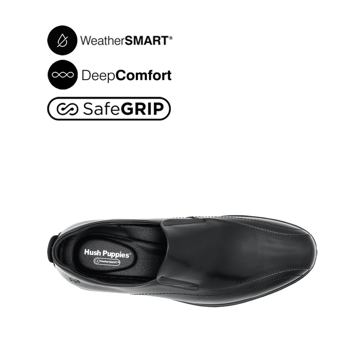 Owen Slip On BT Men's Shoes - Black Leather WP
