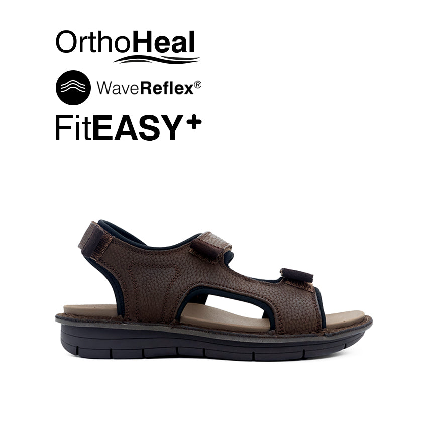 Discount on Hush Puppies  shoes - SKU: Knox Backstrap Men's Sandals - Brown Tumbled Leather