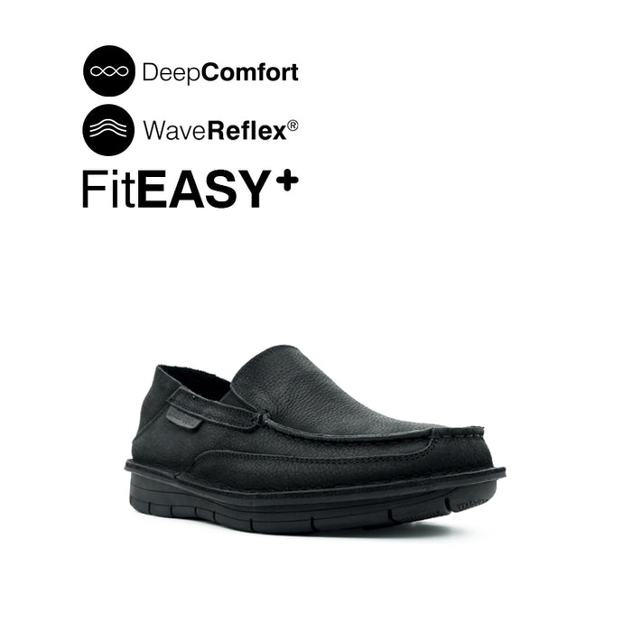 Kaleb Slip On Men's Shoes - Black Tumbled Nubuck Hush Puppies Philippines