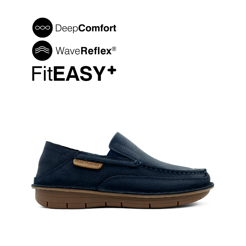 Discount on Hush Puppies  shoes - SKU: Kaleb Slip On Men's Shoes - Navy Tumbled Nubuck