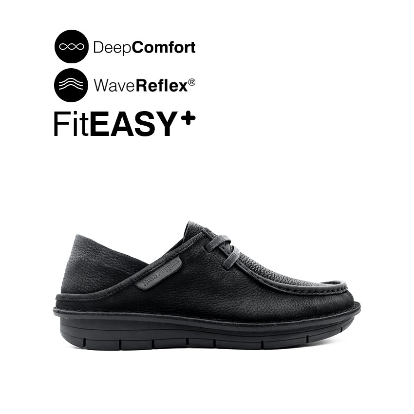 Discount on Hush Puppies  shoes - SKU: Kaleb Two Eye Men's Shoes - Black Tumbled Nubuck