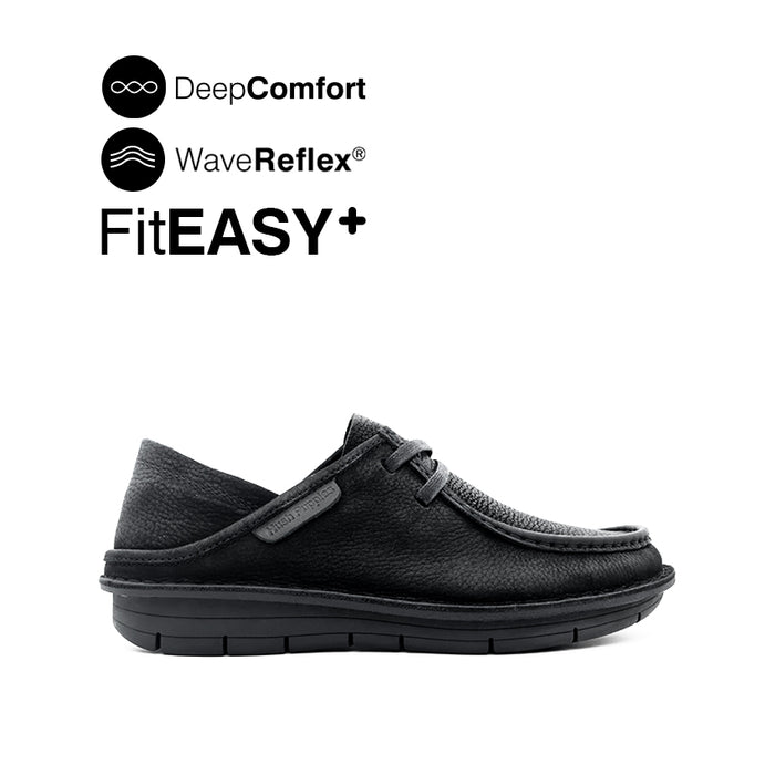 Kaleb Two Eye Men's Shoes - Black Tumbled Nubuck Hush Puppies Philippines