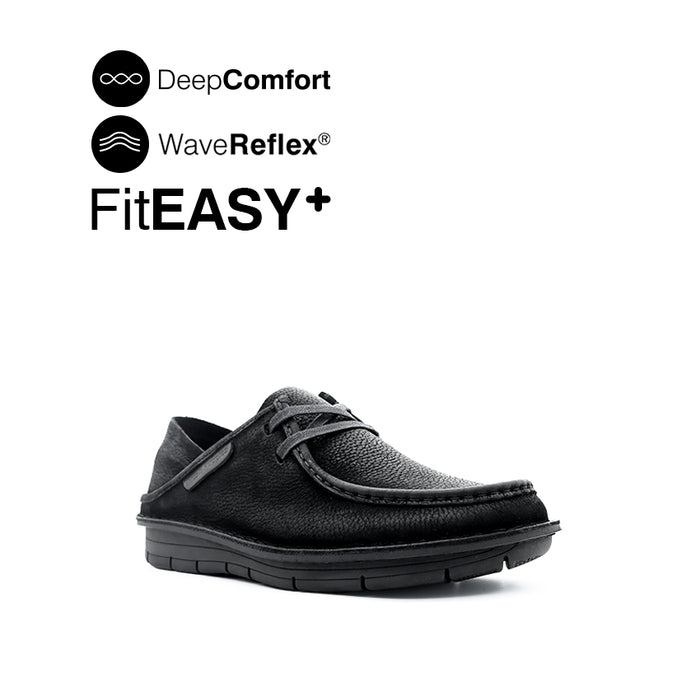 Kaleb Two Eye Men's Shoes - Black Tumbled Nubuck Hush Puppies Philippines