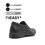Otis Slip On Bike Toe Men's Shoes - Black Leather Waterproof
